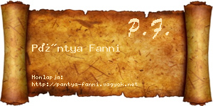 Pántya Fanni névjegykártya